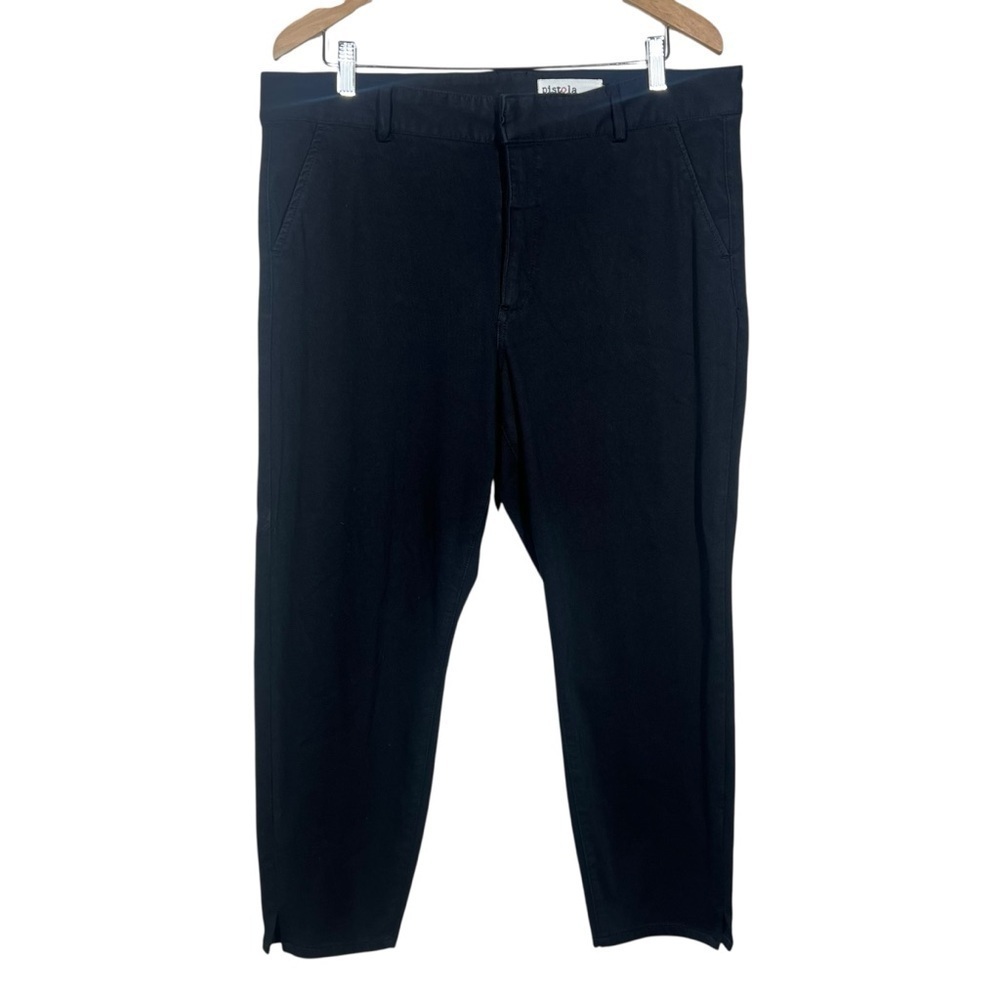 Pistola Womens Black Slim Straight Trouser Pants high rise Size 33 Cotton Blend